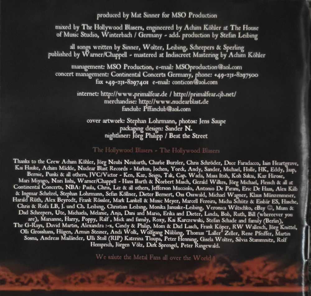 Nuclear Fire - Primal Fear (CD - 53) music collectible [Barcode 727361655723] - Main Image 4