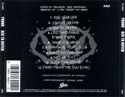 Beg to Differ - Prong (Cassette) music collectible [Barcode 074644601121] - Main Image 2