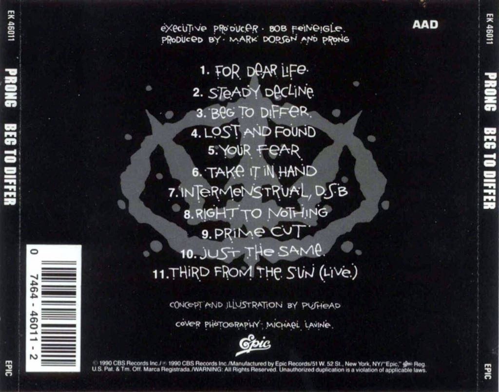 Beg To Differ - Prong (CD) music collectible [Barcode 693723921327] - Main Image 2