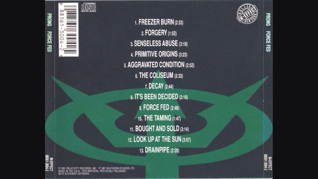 Force Fed - Prong (CD) music collectible [Barcode 088561300425] - Main Image 2