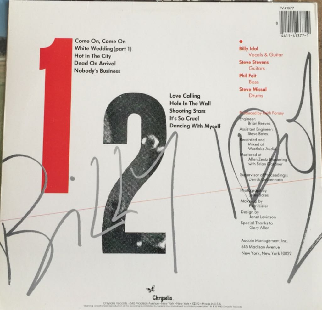 Billy Idol - Idol, Billy (12” - 3951) music collectible [Barcode 044114137719] - Main Image 2