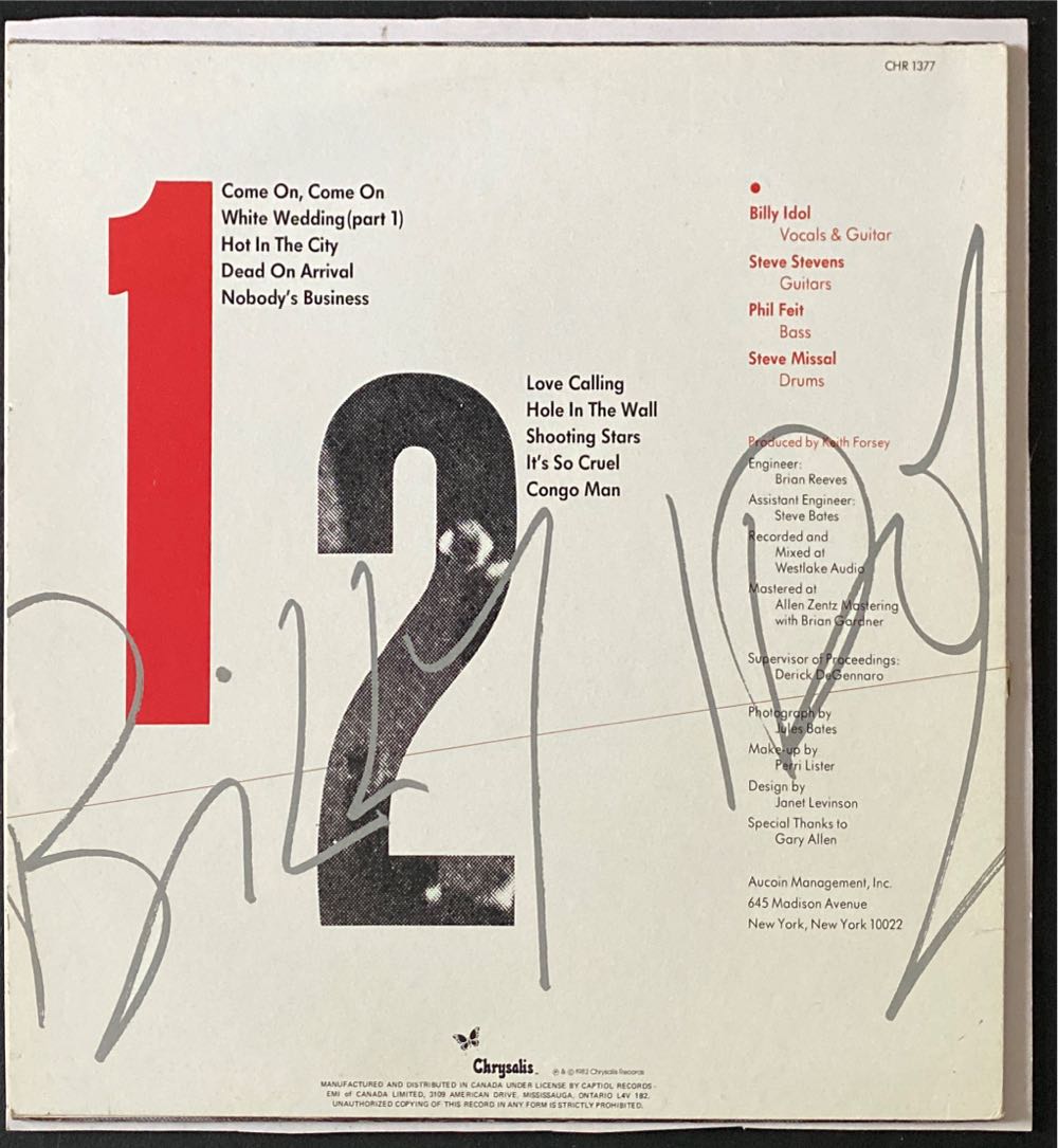 Billy Idol - Billy Idol (12”) music collectible - Main Image 2