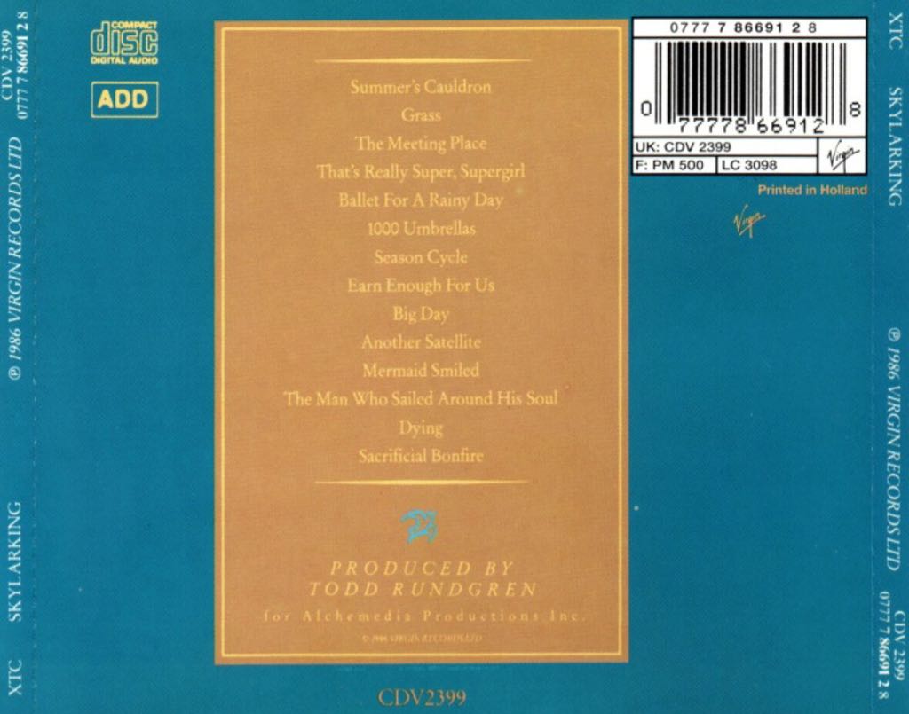 Skylarking - XTC (CD) music collectible [Barcode 633367781826] - Main Image 2
