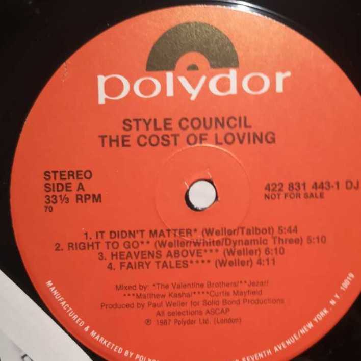 Cost Of Loving, The - The Style Council (12”) music collectible [Barcode 042283144316] - Main Image 3