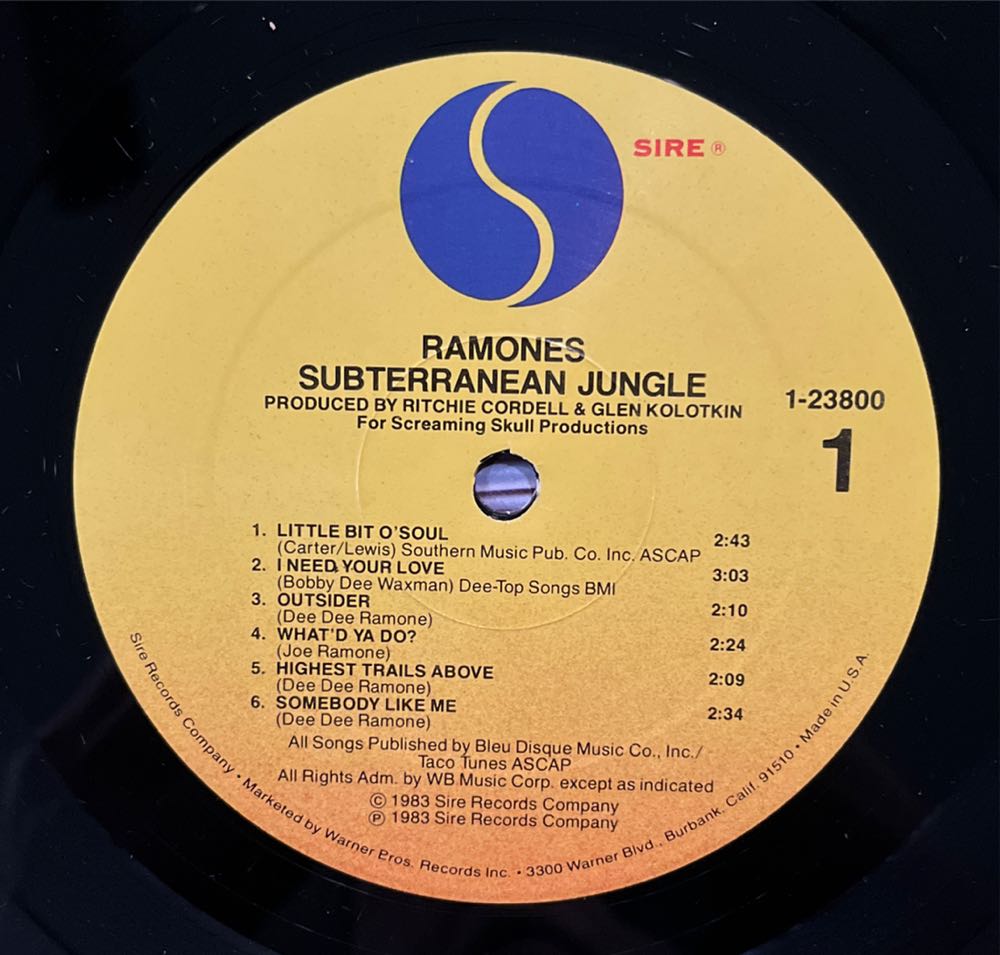 Subterranean Jungle - Ramones (12” - 33) music collectible [Barcode 075992380010] - Main Image 3