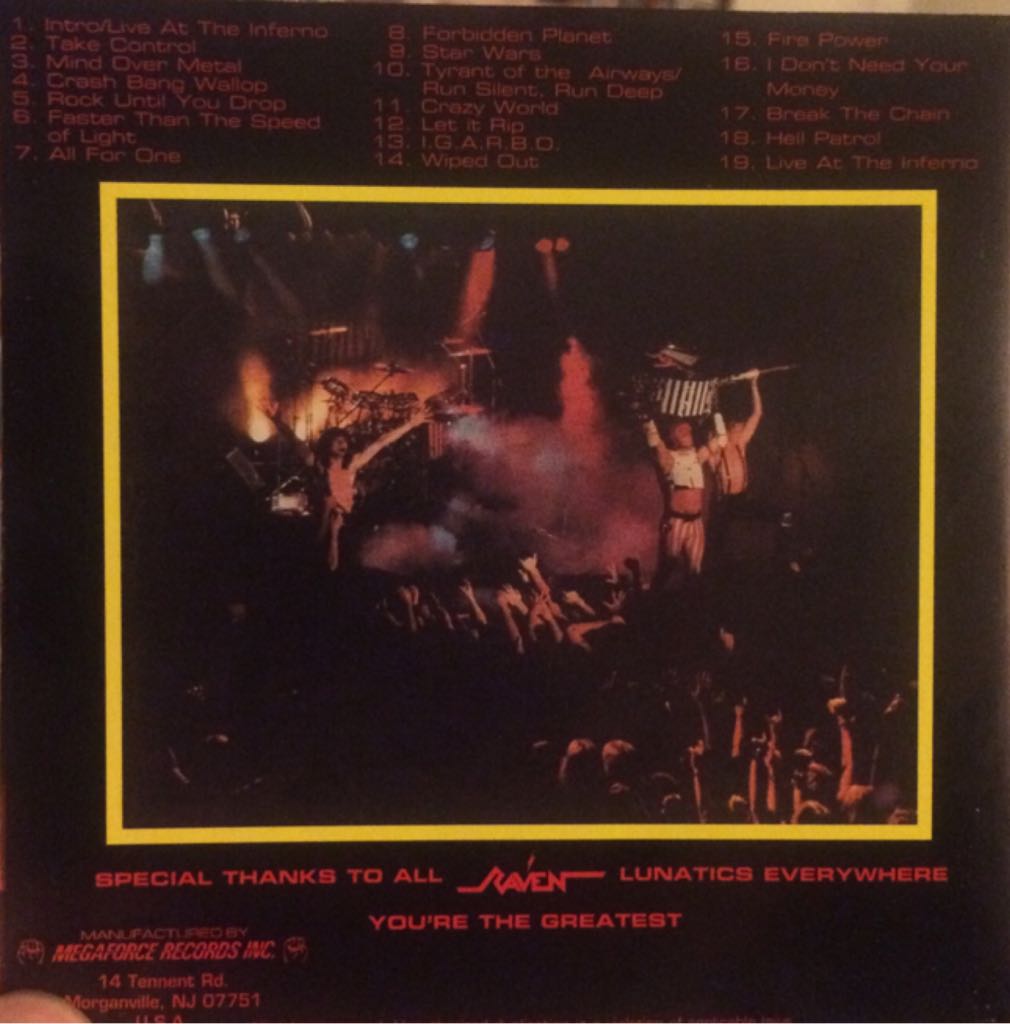 Live At The Inferno - Raven (CD - 77) music collectible [Barcode 020286196921] - Main Image 2