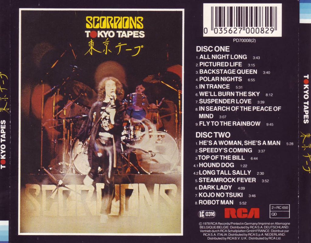Tokyo Tapes - Scorpions (CD - 1:18) music collectible [Barcode 035627000829] - Main Image 2