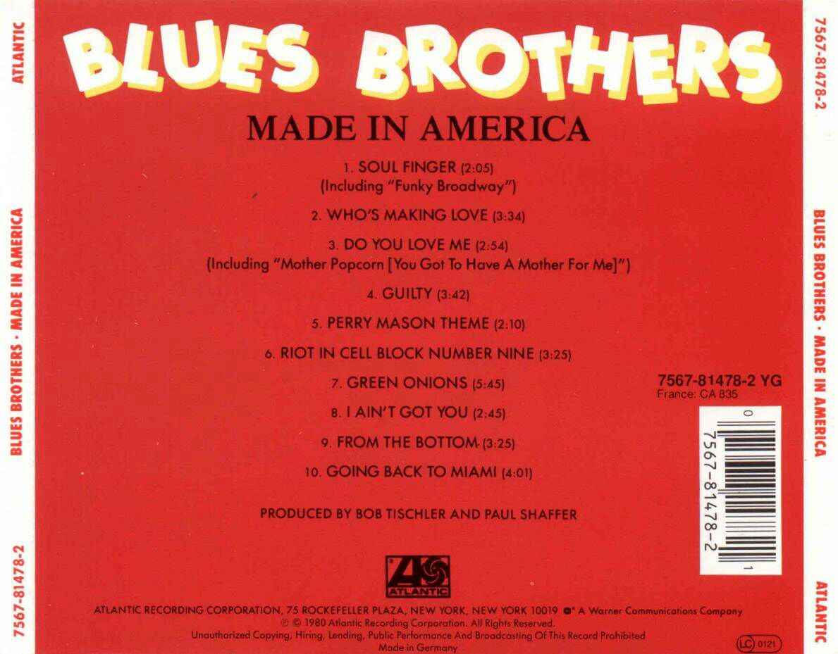 Made in America - Blues Brothers - Blues Brothers (CD - 34) music collectible [Barcode 075678147821] - Main Image 2