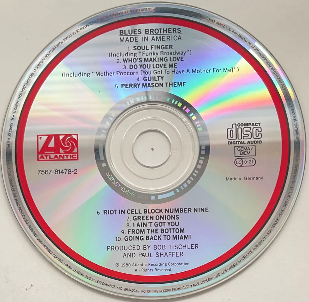 Made in America - Blues Brothers - Blues Brothers (CD - 34) music collectible [Barcode 075678147821] - Main Image 4