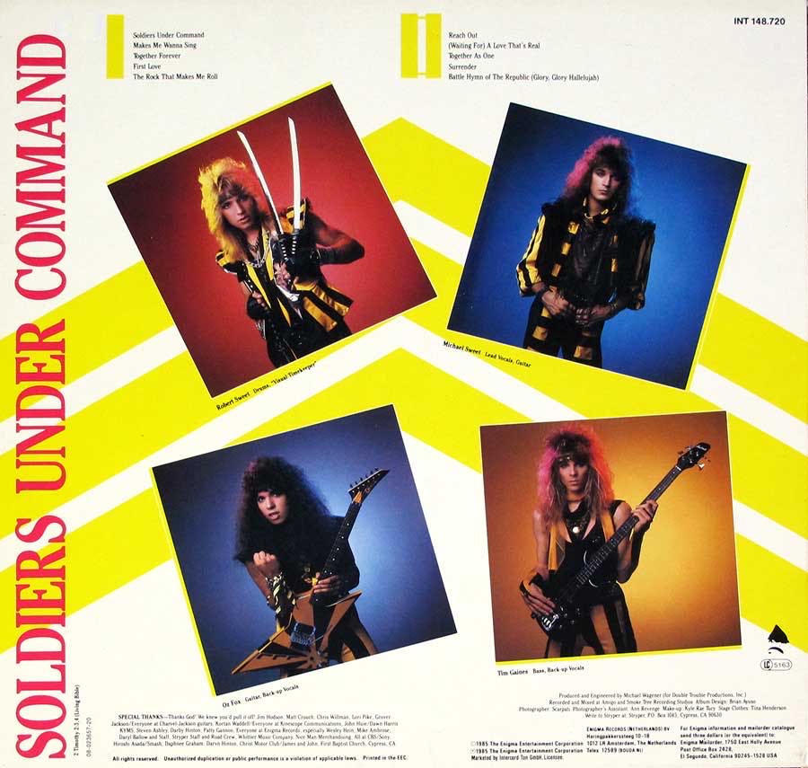 Soldiers Under Command - Stryper (12”) music collectible [Barcode 018777321716] - Main Image 2