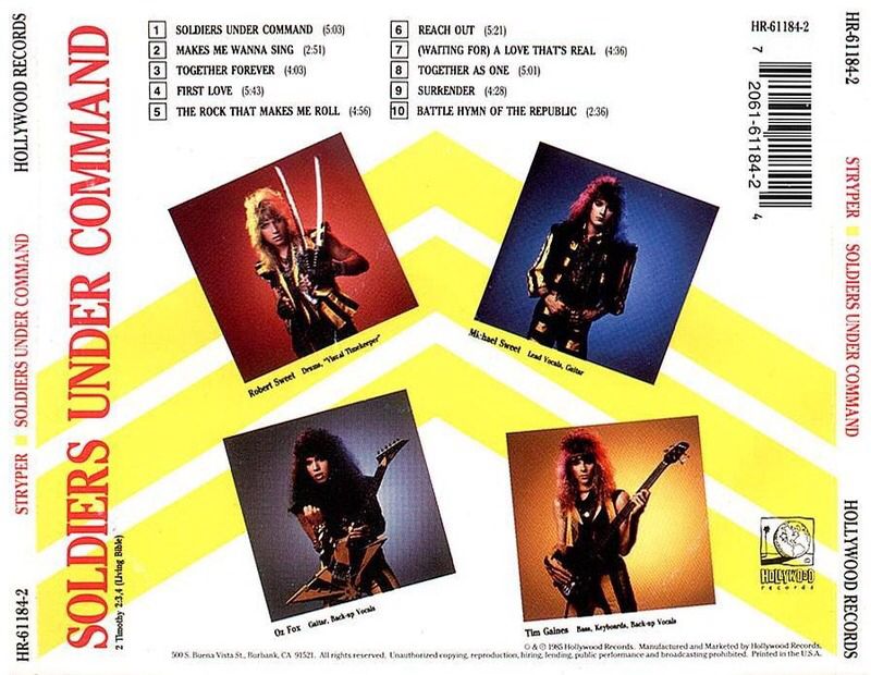 Soldiers Under Command - Stryper (CD - 45) music collectible [Barcode 720616118424] - Main Image 2