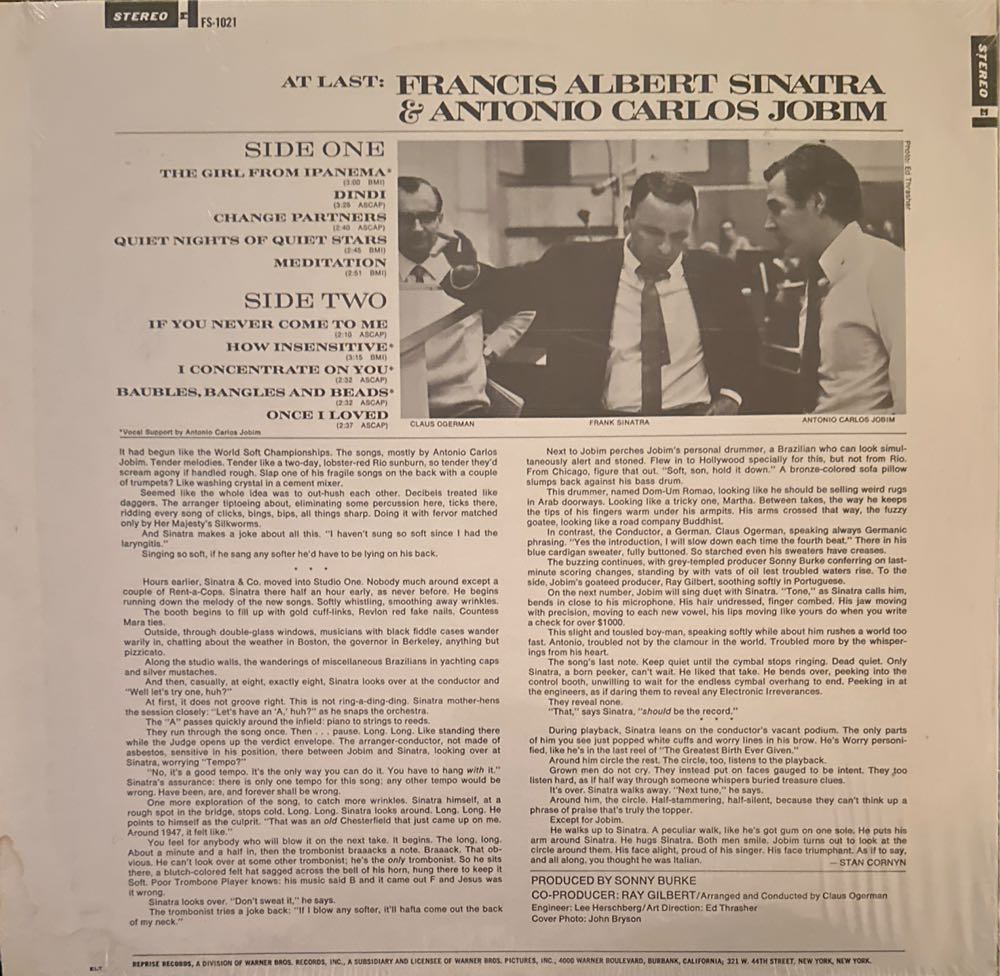 Francis Albert Sinatra & Antonio Carlos Jobim - Sinatra, Frank (12”) music collectible [Barcode 093624694823] - Main Image 2
