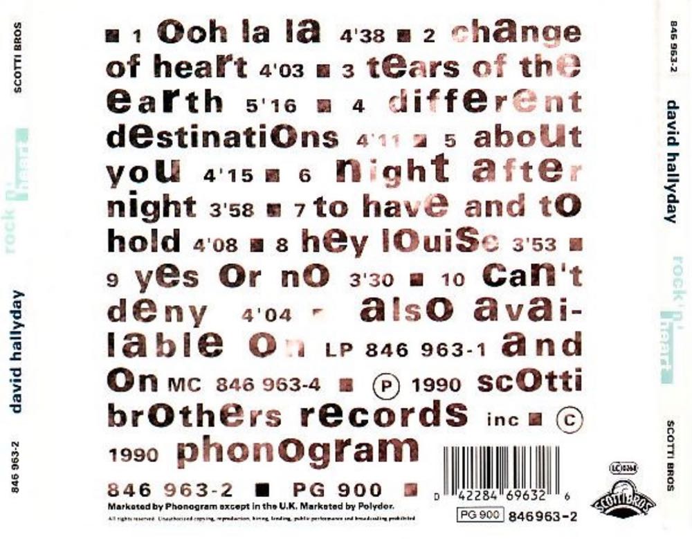 Rock n Heart - Hallyday, David (CD) music collectible [Barcode 723927520429] - Main Image 2