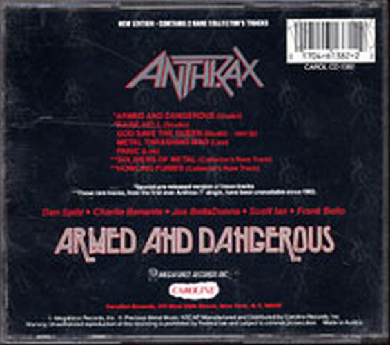 Armed And Dangerous - Anthrax (CD) music collectible [Barcode 020286195429] - Main Image 2