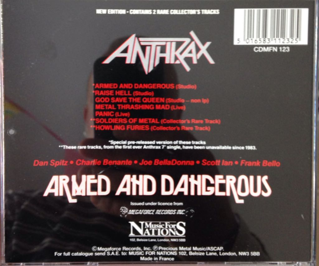 Armed And Dangerous - Anthrax (MP3 - 27) music collectible [Barcode 5016583112325] - Main Image 2