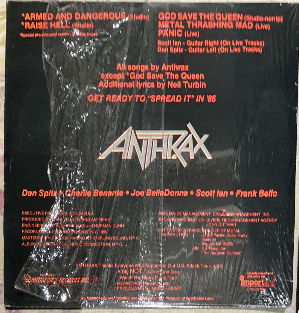Armed And Dangerous Picture Disc - Anthrax (12”) music collectible - Main Image 4