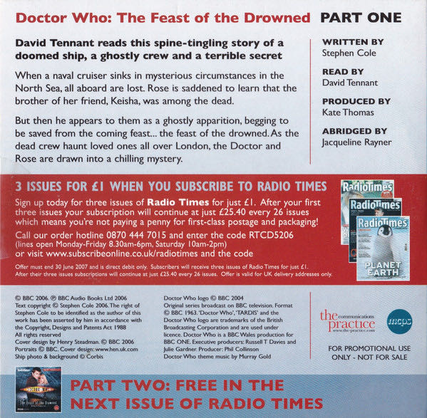 Doctor Who: The Feast of the Drowned Part One - David Tennant (CD) music collectible - Main Image 2