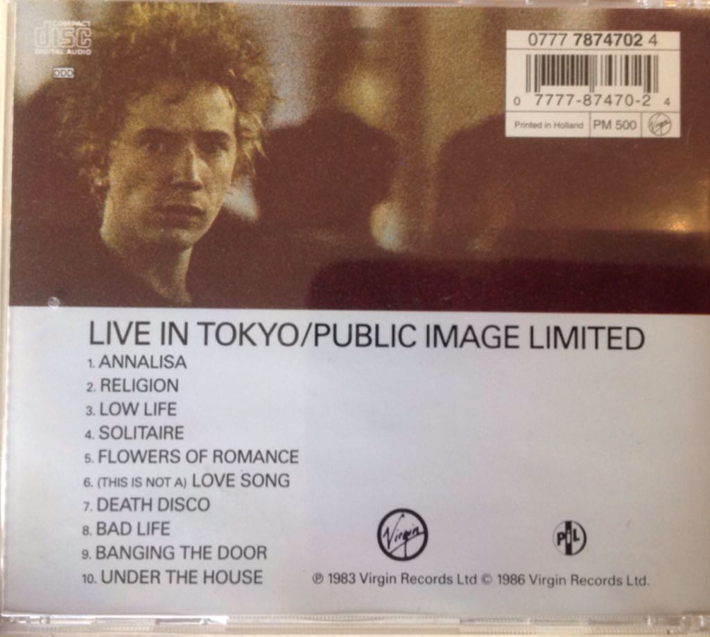 Live In Tokyo - Public Image Limited (12”) music collectible [Barcode 077778747024] - Main Image 2