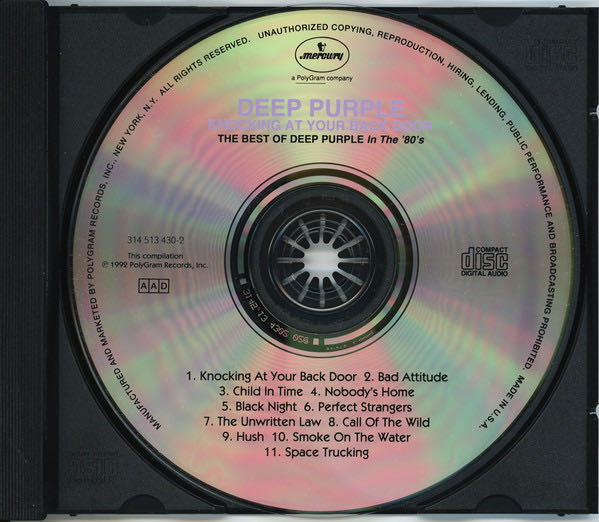 Knocking At Your Back Door: The Best Of Deep Purple In The 80’s - Deep Purple (CD - 65) music collectible [Barcode 731451343025] - Main Image 3