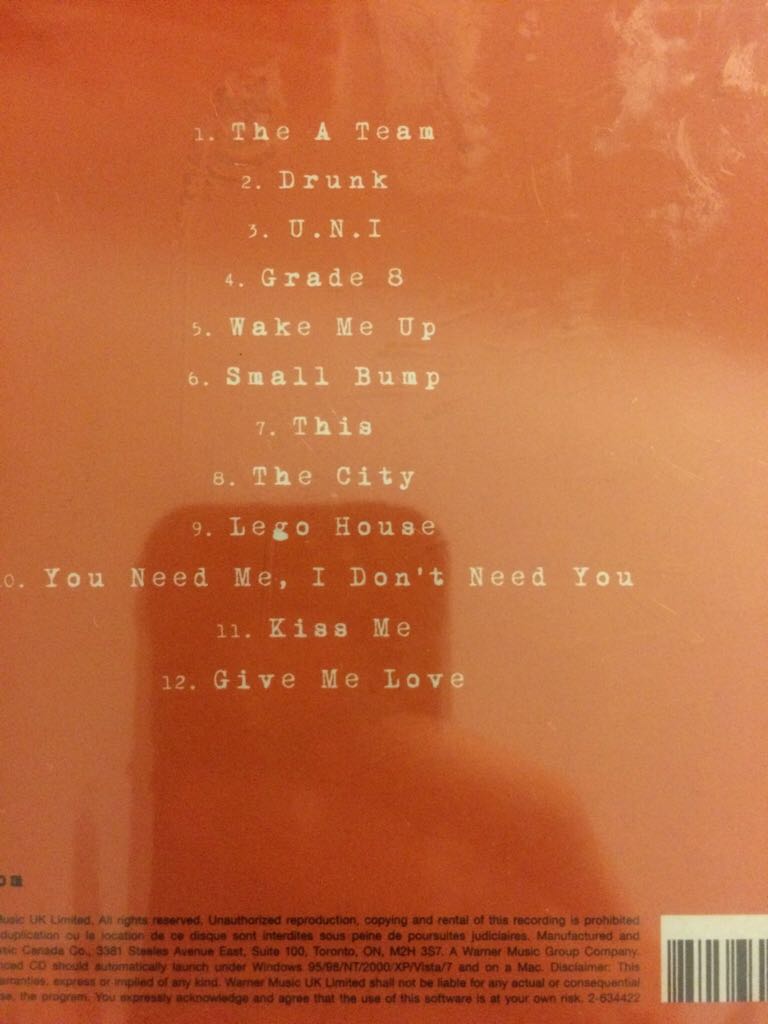 + - Ed Sheeran (CD - 4759) music collectible [Barcode 825646634422] - Main Image 2