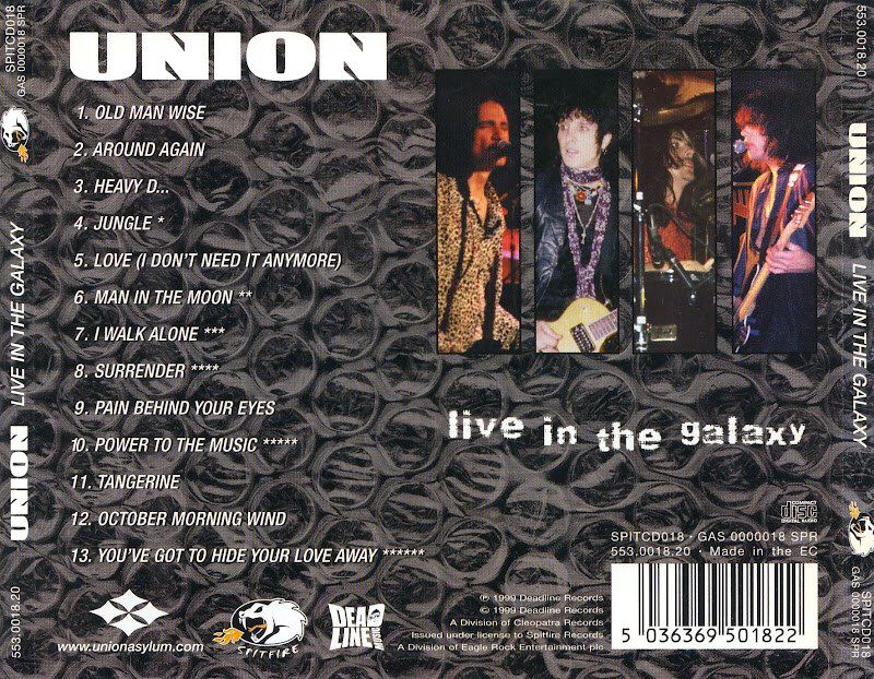 Live In The Galaxy - Union (CD-R - 70) music collectible [Barcode 741157052527] - Main Image 2