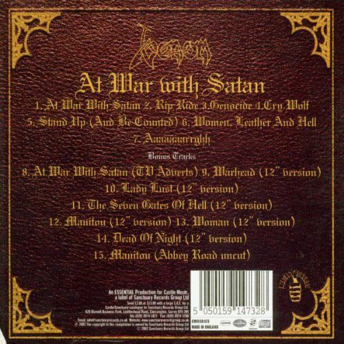 At War With Satan - Venom (CD) music collectible [Barcode 5017615625622] - Main Image 2