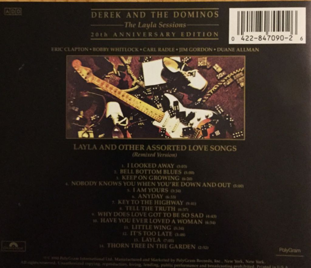 Layla Sessions: 20th Anniversary Edition, The - Derek and the Dominos (CD - 215) music collectible [Barcode 042284709026] - Main Image 2