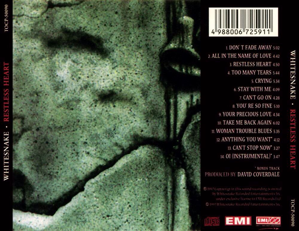 Whitesnake: Restless Heart - Whitesnake (CD - 5551) music collectible [Barcode 724385680625] - Main Image 2