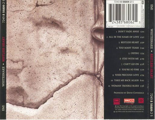 Restless Heart - Whitesnake (CD/DVD - 72) music collectible - Main Image 2