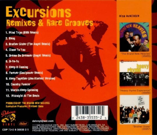 Excursions • Remixes & Rare Grooves - Brand New Heavies, The (Cassette) music collectible [Barcode 724383553525] - Main Image 3