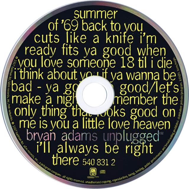 Unplugged - Adams, Bryan music collectible - Main Image 2