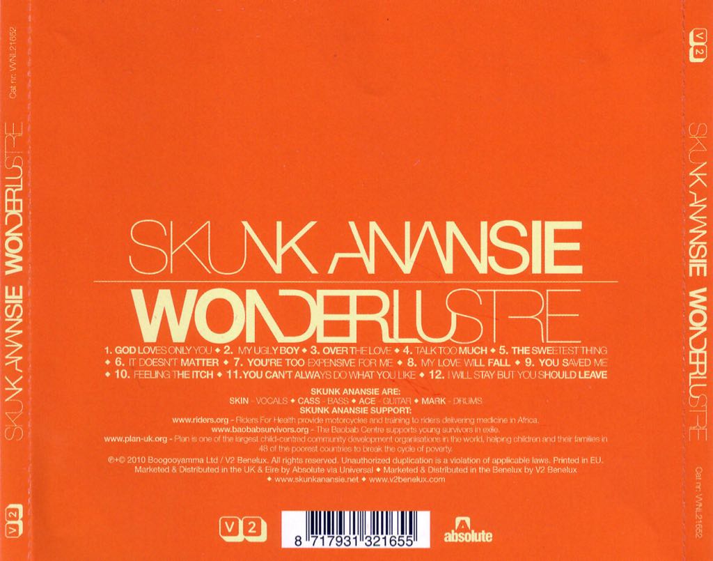 Wonderlustre - Skunk Anansie (MP3 - 41) music collectible [Barcode 8717931321655] - Main Image 2