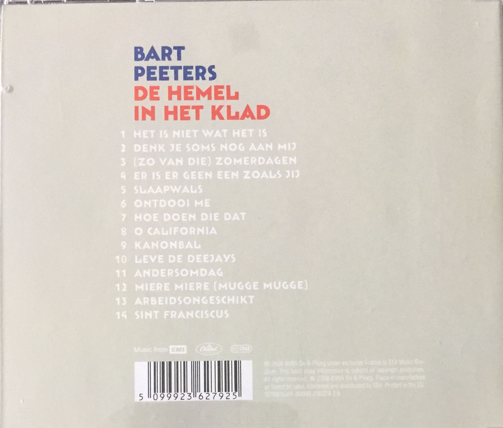 De Hemel in het Klad - Peeters Bart (CD - 51) music collectible [Barcode 5099923627925] - Main Image 2