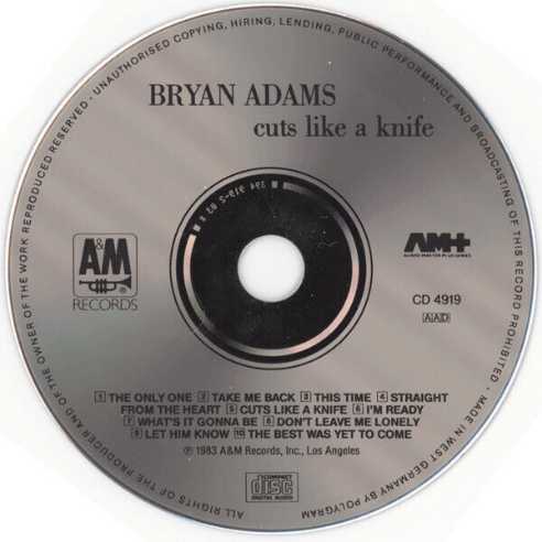Cuts Like A Knife - Bryan Adams (CD - 37) music collectible [Barcode 082839491921] - Main Image 3