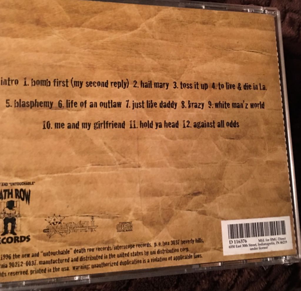 2Pac: Makaveli; The Don Killuminati; The 7 Day Theory - 2pac (CD - 59) music collectible - Main Image 2