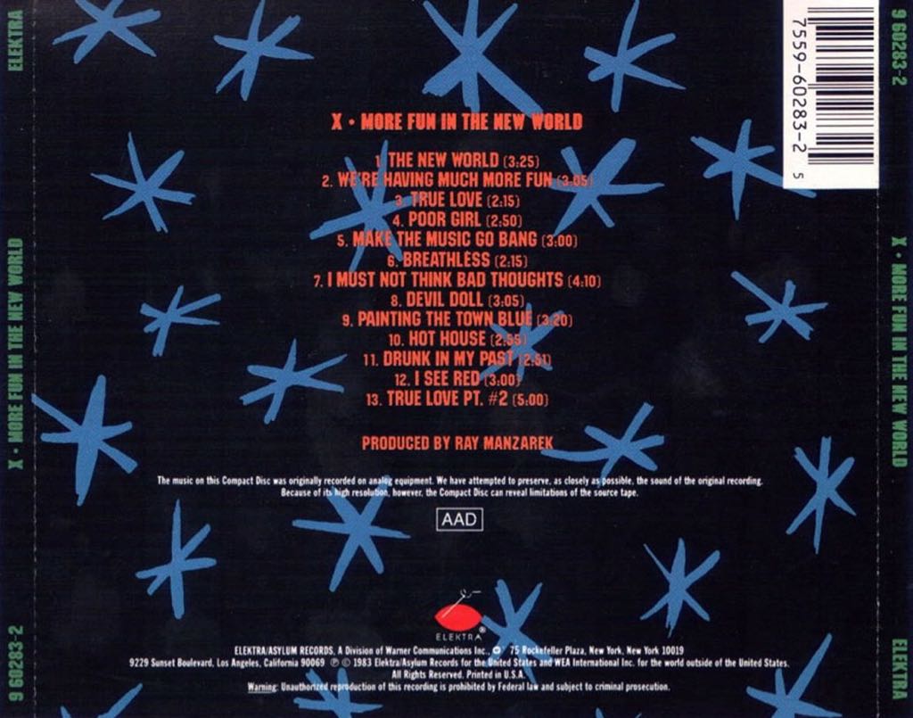 More Fun In The New World - X (CD) music collectible [Barcode 075596028325] - Main Image 2