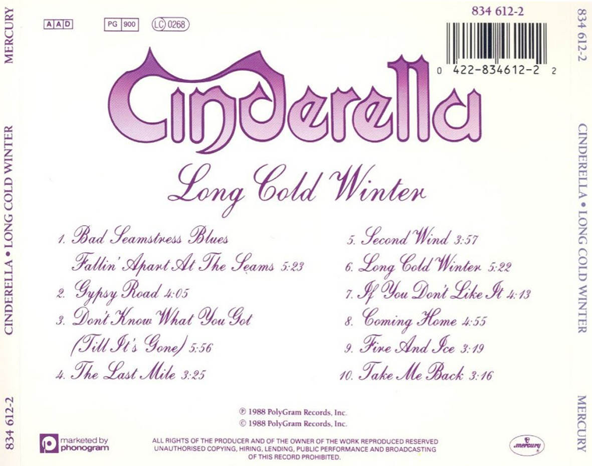 Long Cold Winter - Cinderella (CD - 43:51) music collectible [Barcode 042283461215] - Main Image 3