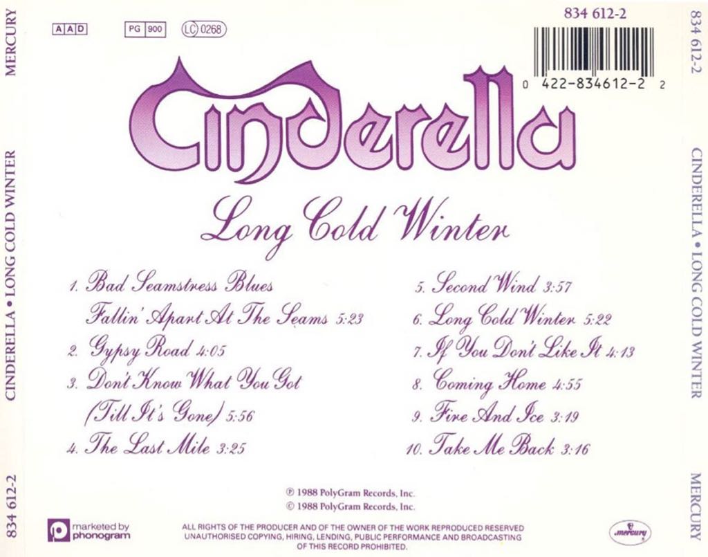 Long Cold Winter - Cinderella (CD - 4351) music collectible - Main Image 2