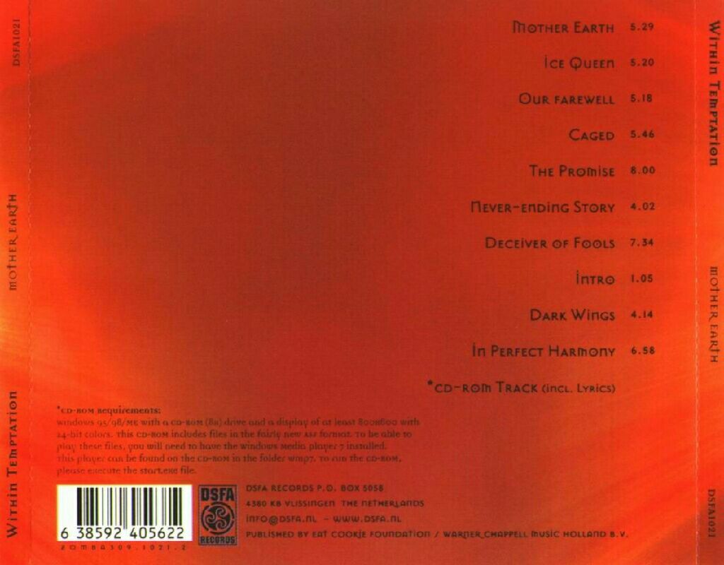 Mother Earth - Within Temptation (CD - 59) music collectible [Barcode 638592405622] - Main Image 2