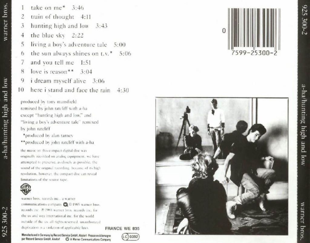 Hunting High And Low - a-ha ‎ (CD - 37) music collectible - Main Image 2