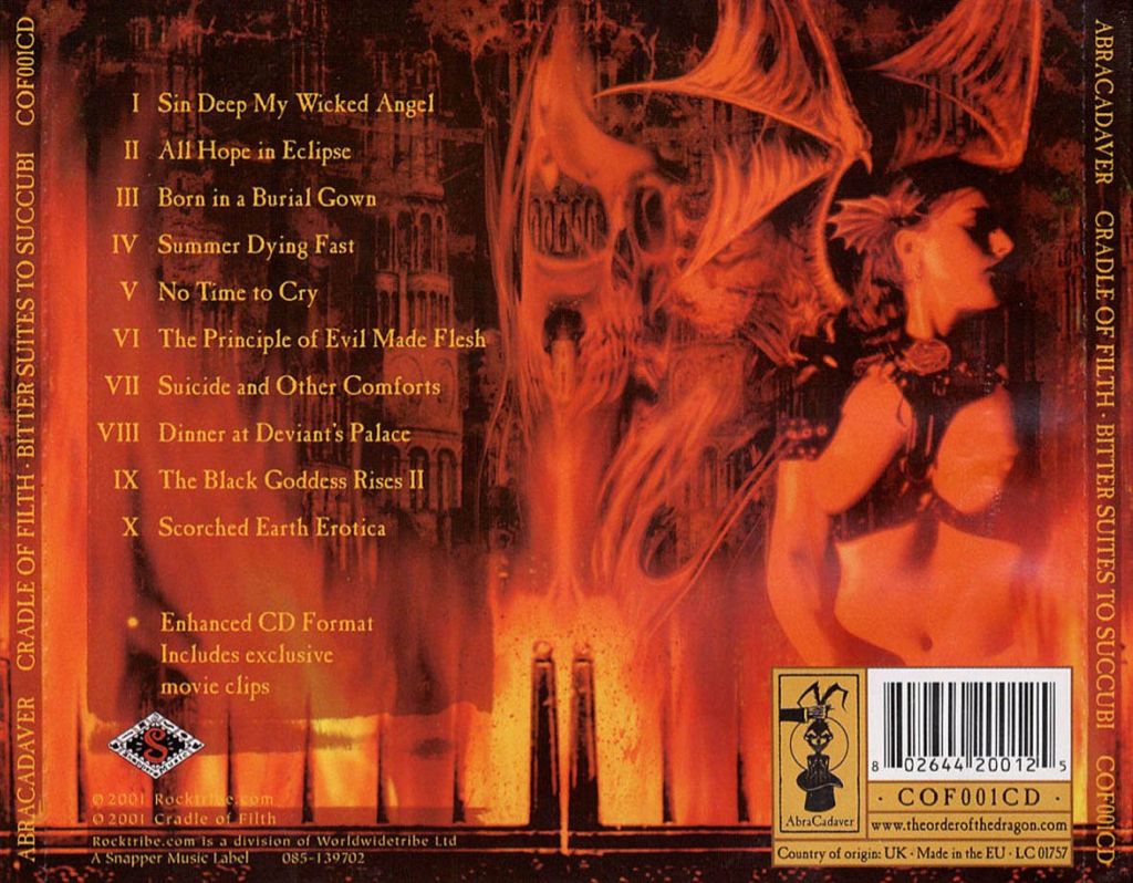 Bitter Suites To Succubi - Cradle Of Filth (CD) music collectible [Barcode 826992501420] - Main Image 2