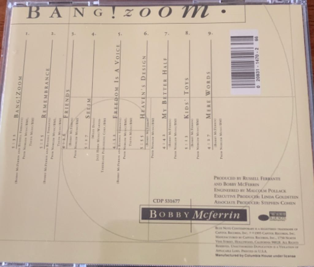 Bang! Zoom (MP3) - McFerrin, Bobby (CD) music collectible [Barcode 724383167722] - Main Image 2