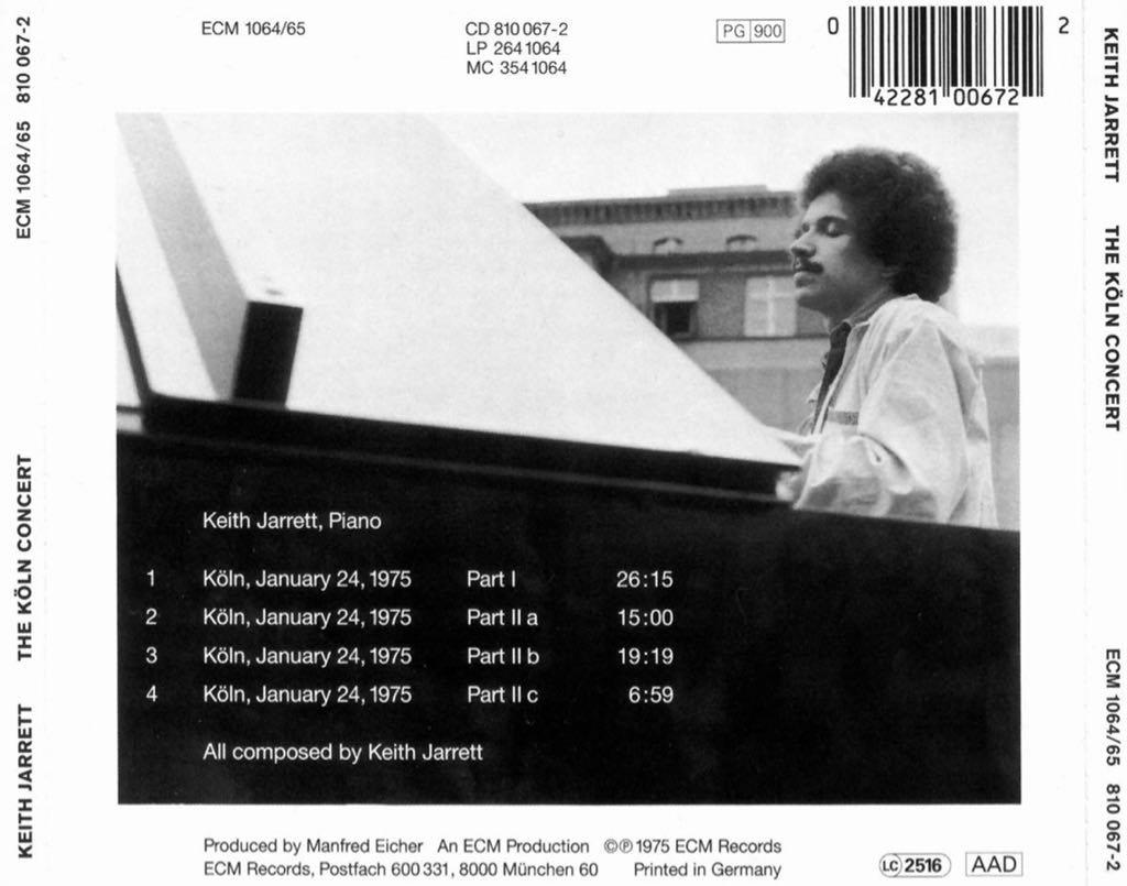 Koln Concert, The - Jarrett, Keith (12”) music collectible [Barcode 042221006782] - Main Image 2
