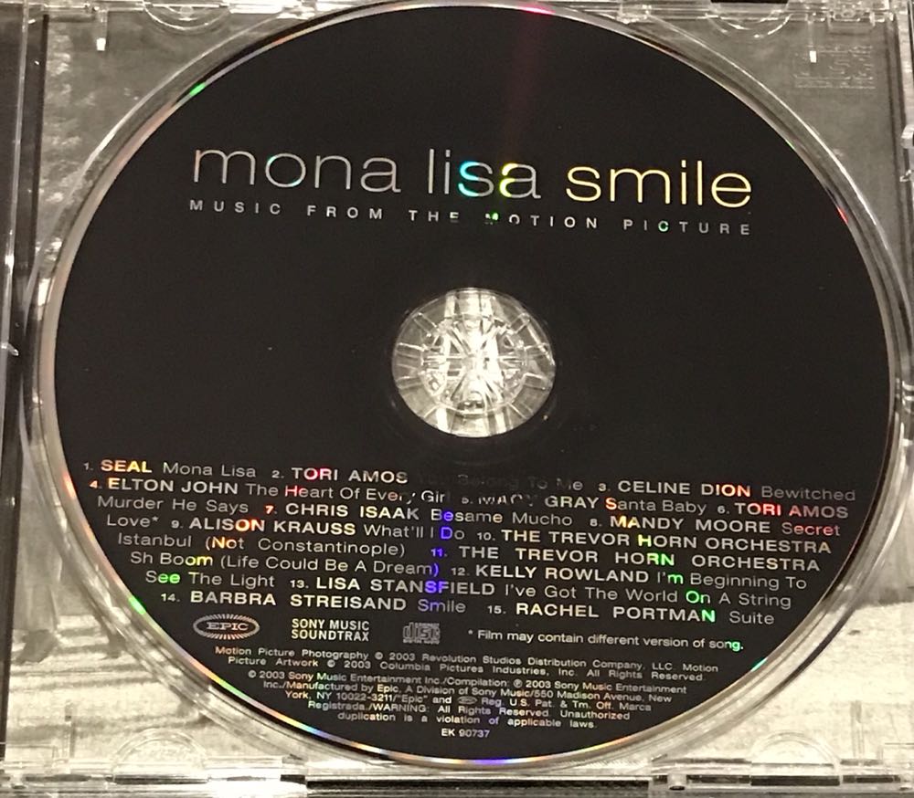 Mona Lisa Smile Soundtrack - Soundtrack (CD) music collectible [Barcode 827969073728] - Main Image 3