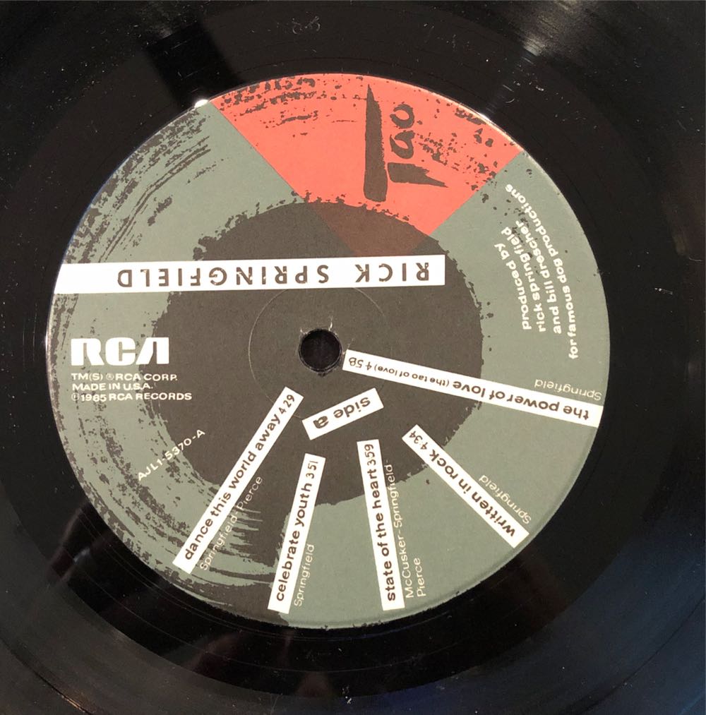 Tao - Rick Springfield (12”) music collectible [Barcode 078635537017] - Main Image 3