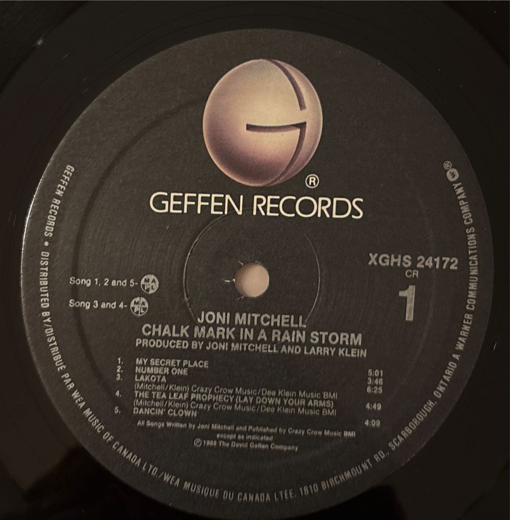 Chalk Mark In A Rain Storm - Mitchell, Joni (12”) music collectible [Barcode 075992417211] - Main Image 3
