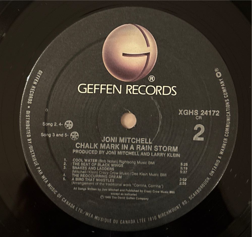 Chalk Mark In A Rain Storm - Mitchell, Joni (12”) music collectible [Barcode 075992417211] - Main Image 4