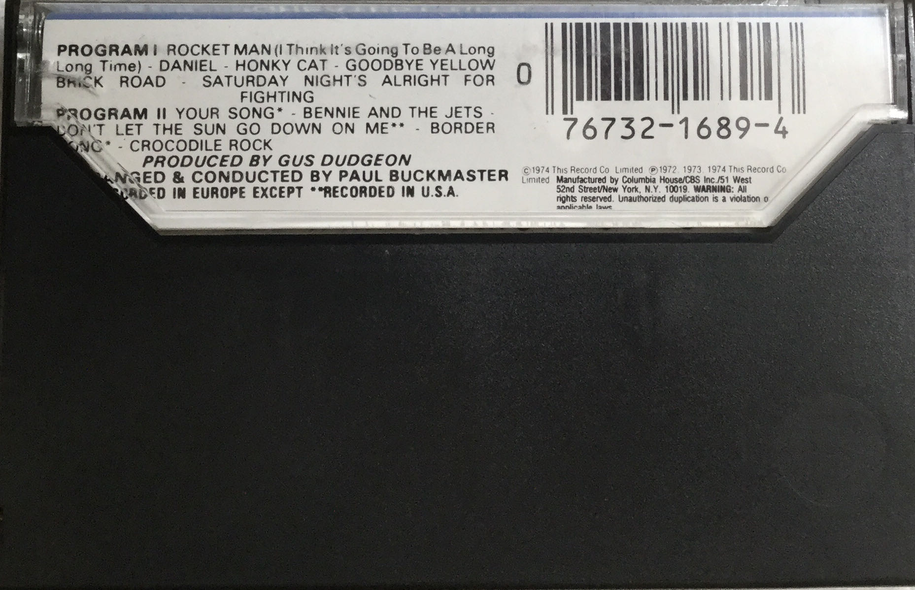 Greatest Hits - John, Elton (Cassette) music collectible [Barcode 076732168943] - Main Image 2