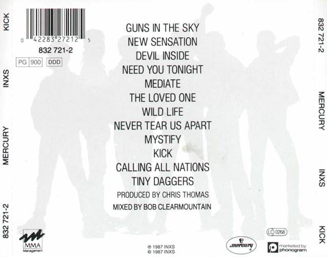 Kick - INXS (CD - 3954) music collectible [Barcode 076678179621] - Main Image 2