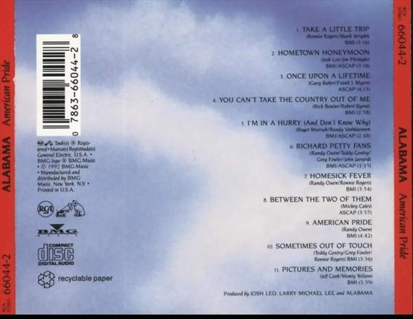 American Pride - Alabama (CD - 38) music collectible - Main Image 2